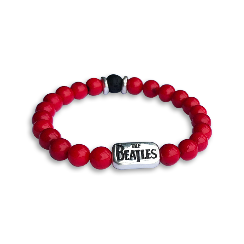 The Beatles- Sterling silver and Red Coral Beaded Bracelet- Women's