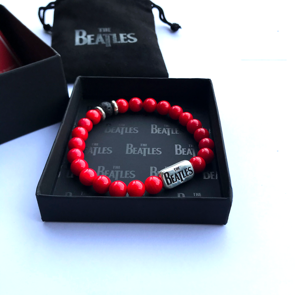 The Beatles- Sterling silver and Red Coral Beaded Bracelet
